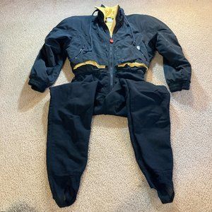 Vintage Mistral Snow Ski Suit One Piece Snowsuit Bib WOMENS Size 10 Black